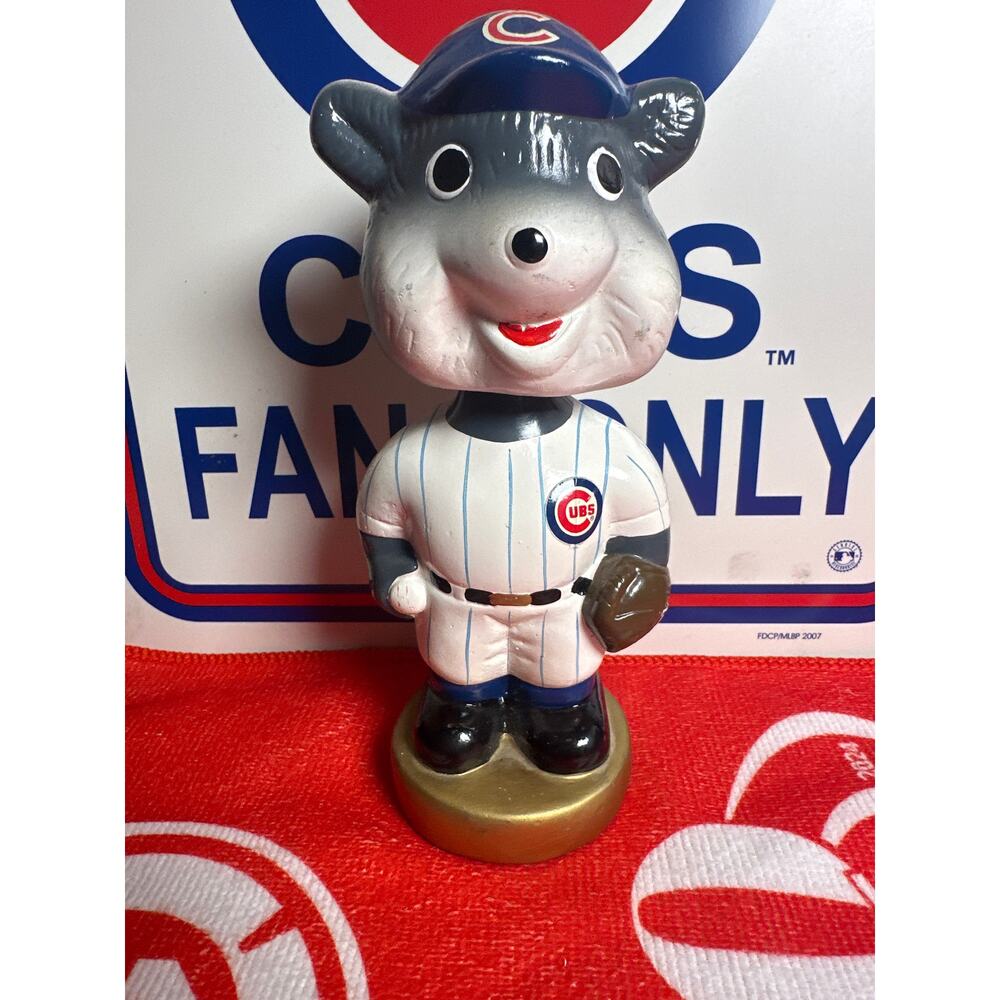 Chicago Cubs Mascot 2001 TEI Handpainted Gold Based Baseball MLB